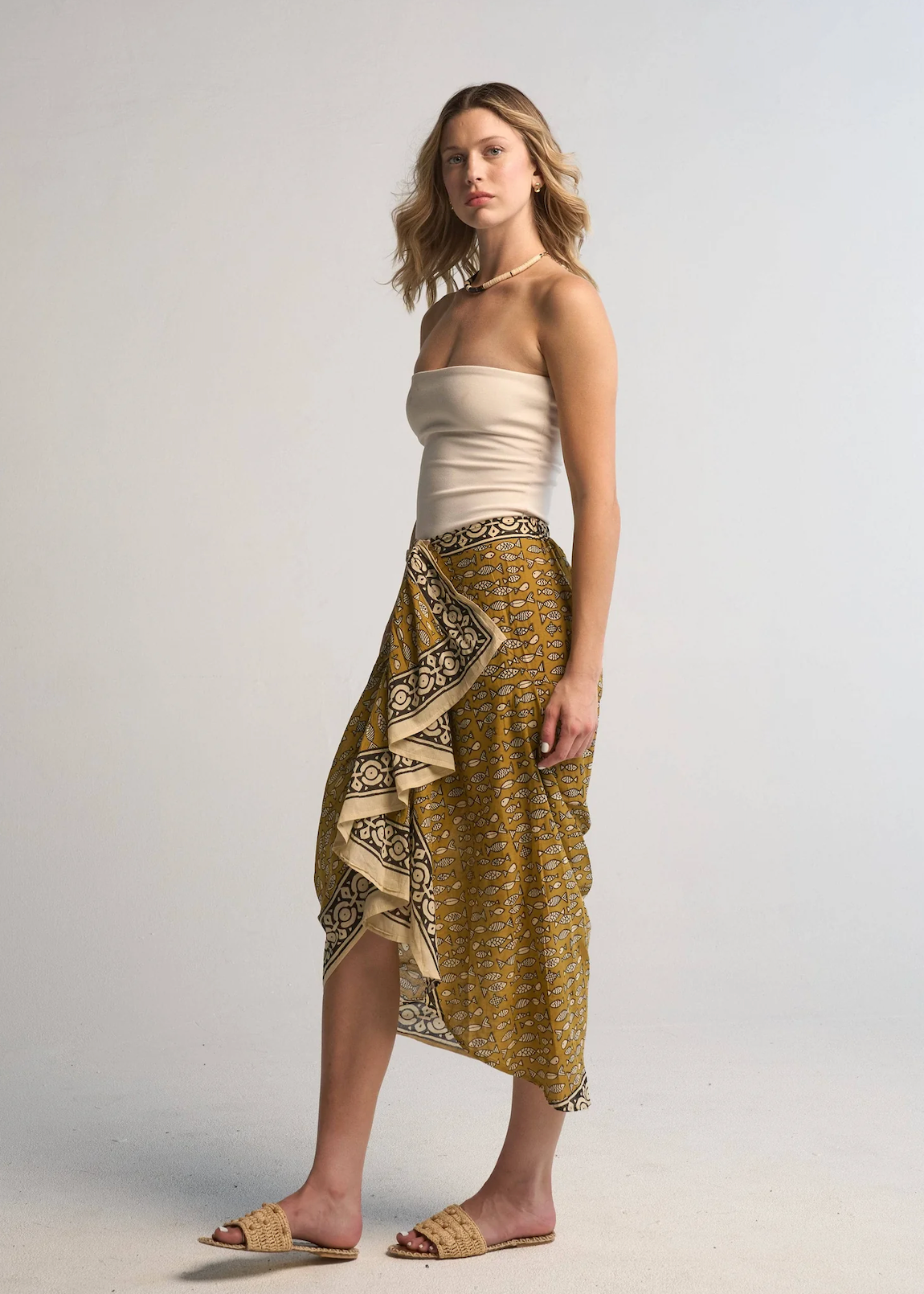 GRETA PAREO SKIRT MUSTARD