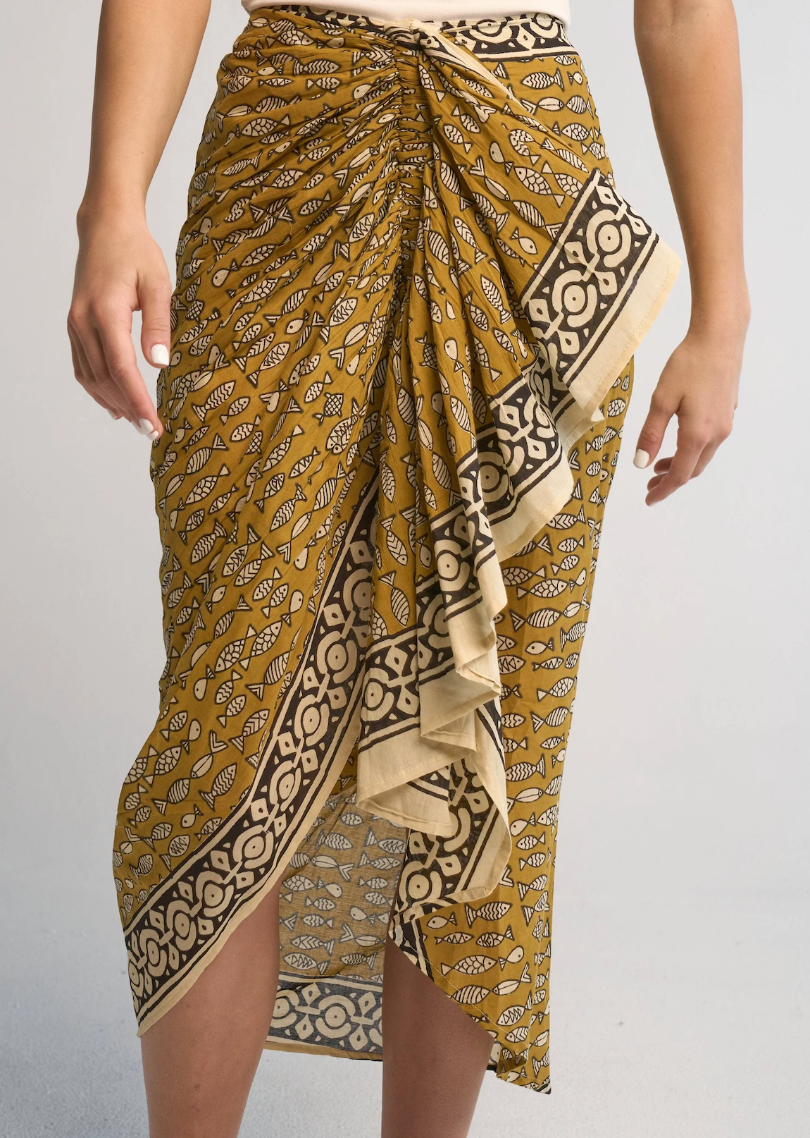 GRETA PAREO SKIRT MUSTARD