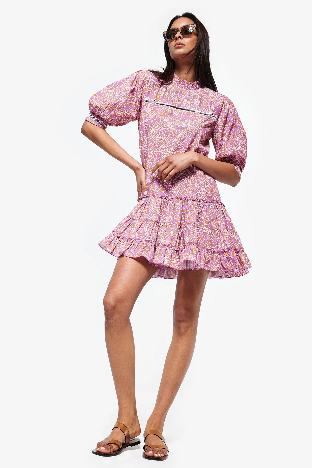 avril mini dress Avril Pink Floral Embroidered Satin Mini Dress