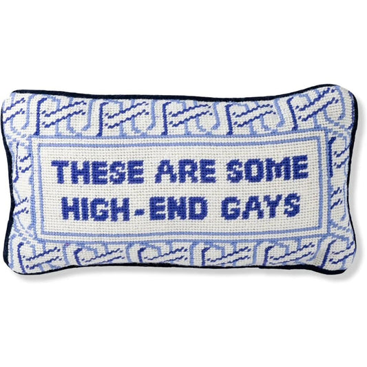 HIGH-END GAYS NEEDLEPOINT PILLOW