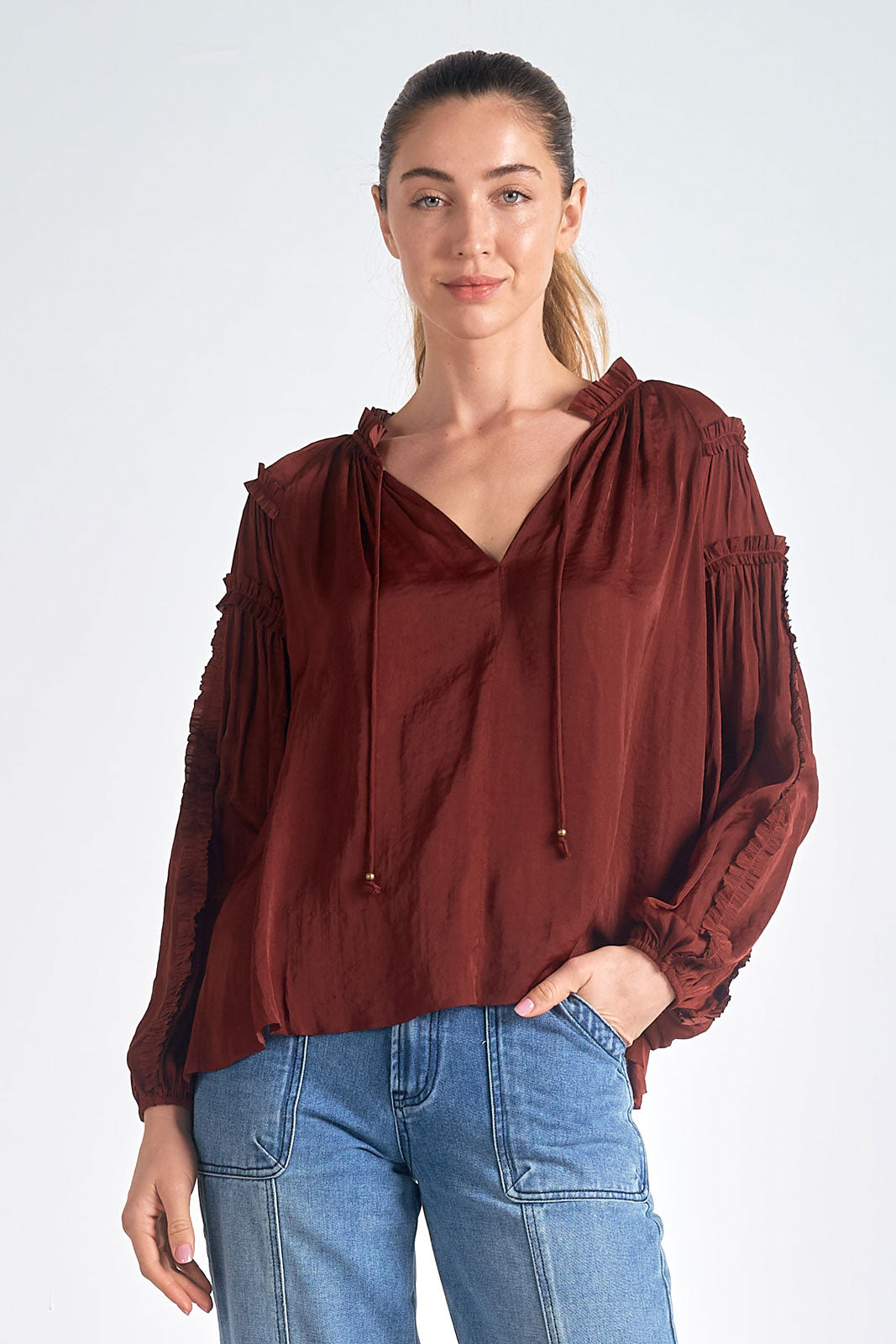 RUCHED DETAIL BLOUSE