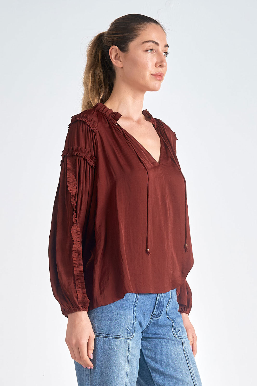 RUCHED DETAIL BLOUSE