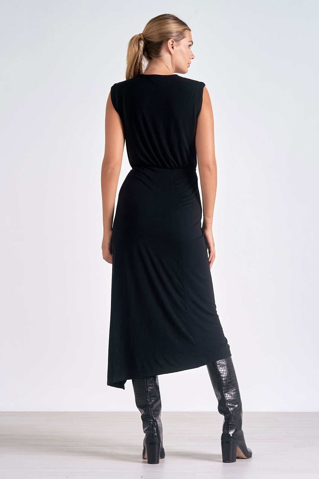 FRONT SLIT MIDI DRESS