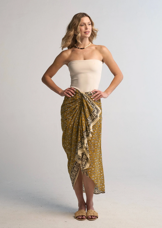 GRETA PAREO SKIRT MUSTARD