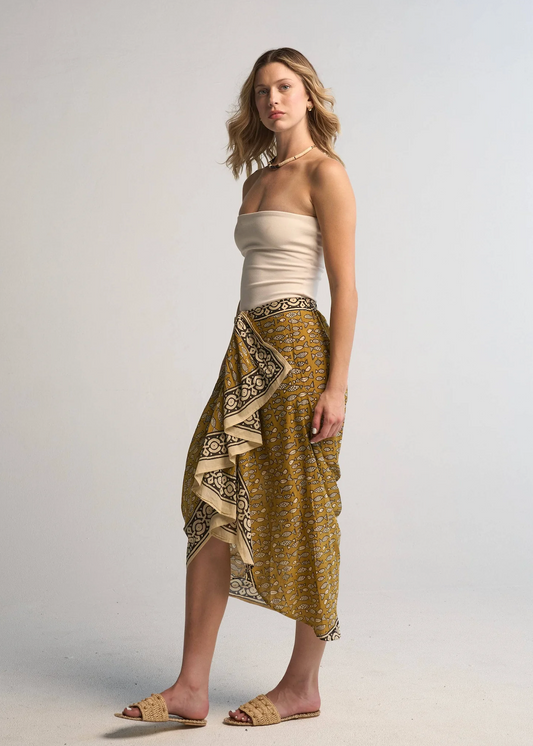 GRETA PAREO SKIRT MUSTARD