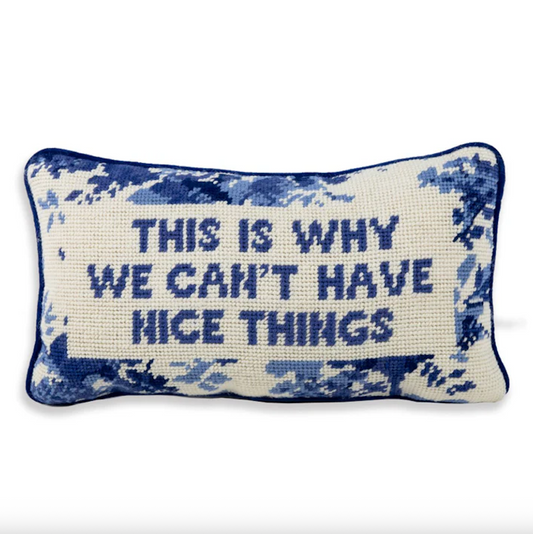 NICE THINGS NEEDLEPOINT PILLOW
