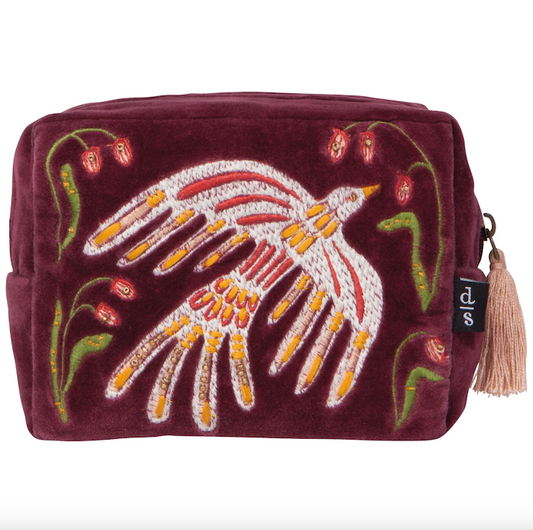 PLUM EMBROIDERED POUCH