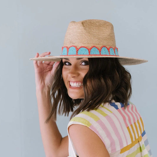 GLORIA TURQUOISE PALM HAT